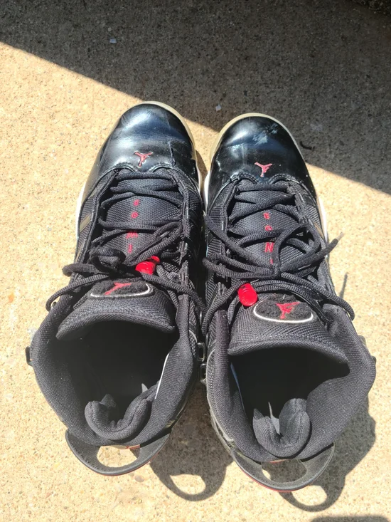 Nike Air Jordan 6 Rings Black Red Size 11 Retro Basketball Sneakers - Picture 4 of 7
